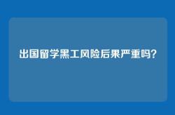 出国留学黑工风险后果严重吗？