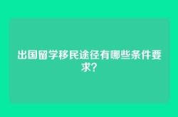 出国留学移民途径有哪些条件要求？