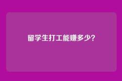 留学生打工能赚多少？