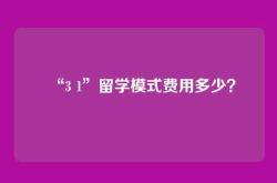 “3 1”留学模式费用多少？