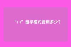 “4 0”留学模式费用多少？