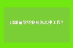 出国留学毕业后怎么找工作？