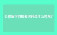 公费留学的报名时间是什么时候？
