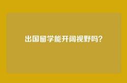 出国留学能开阔视野吗？