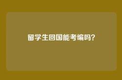 留学生回国能考编吗？