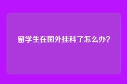 留学生在国外挂科了怎么办？