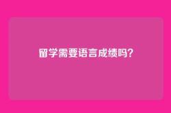 留学需要语言成绩吗？