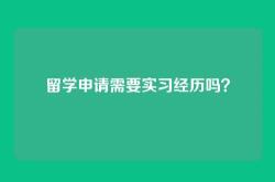 留学申请需要实习经历吗？