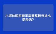 小语种国家留学需要掌握当地小语种吗？