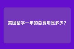 美国留学一年的总费用是多少？