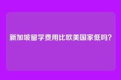 新加坡留学费用比欧美国家低吗？