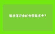 留学保证金的金额是多少？