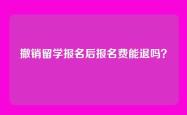 撤销留学报名后报名费能退吗？