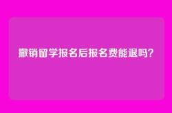 撤销留学报名后报名费能退吗？