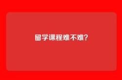 留学课程难不难？
