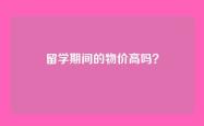 留学期间的物价高吗？
