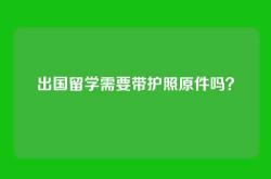 出国留学需要带护照原件吗？