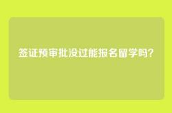 签证预审批没过能报名留学吗？
