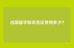 出国留学探亲签证费用多少？