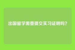 出国留学需要提交实习证明吗？