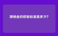 滞纳金的收取标准是多少？