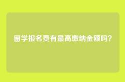 留学报名费有最高缴纳金额吗？