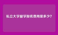 私立大学留学报名费用是多少？