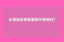 补缴报名费需要额外缴费吗？