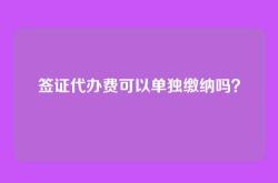 签证代办费可以单独缴纳吗？
