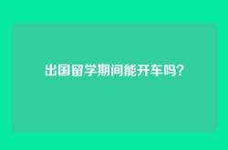 出国留学期间能开车吗？