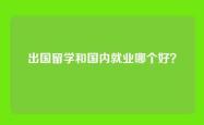 出国留学和国内就业哪个好？