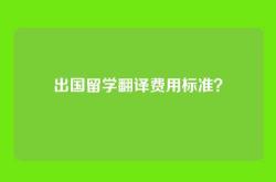 出国留学翻译费用标准？