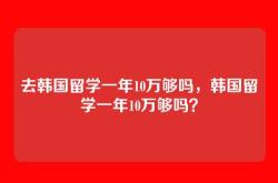 去韩国留学一年10万够吗，韩国留学一年10万够吗？