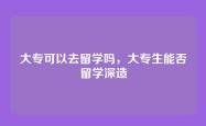 大专可以去留学吗，大专生能否留学深造
