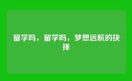留学吗，留学吗，梦想远航的抉择