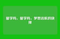 留学吗，留学吗，梦想远航的抉择