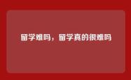 留学难吗，留学真的很难吗