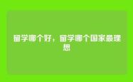 留学哪个好，留学哪个国家最理想