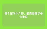 哪个留学中介好，最靠谱留学中介推荐