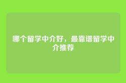 哪个留学中介好，最靠谱留学中介推荐