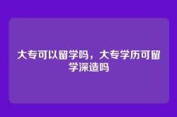 大专可以留学吗，大专学历可留学深造吗