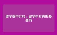留学要中介吗，留学中介真的必要吗