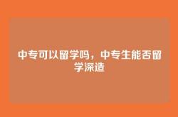 中专可以留学吗，中专生能否留学深造