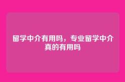留学中介有用吗，专业留学中介真的有用吗