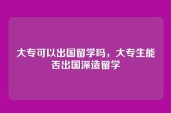 大专可以出国留学吗，大专生能否出国深造留学