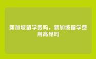 新加坡留学贵吗，新加坡留学费用高昂吗