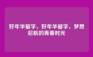好年华留学，好年华留学，梦想启航的青春时光