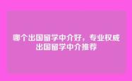 哪个出国留学中介好，专业权威出国留学中介推荐