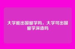 大学能出国留学吗，大学可出国留学深造吗