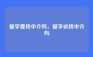 留学要找中介吗，留学必找中介吗